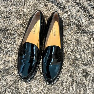 Jon Josef Black Patent Penny Loafers